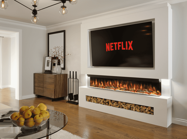 Simple media wall designs for small living rooms UK