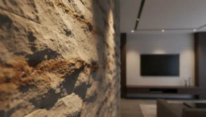 Recessed spotlights used in a bespoke media wall installation UK.